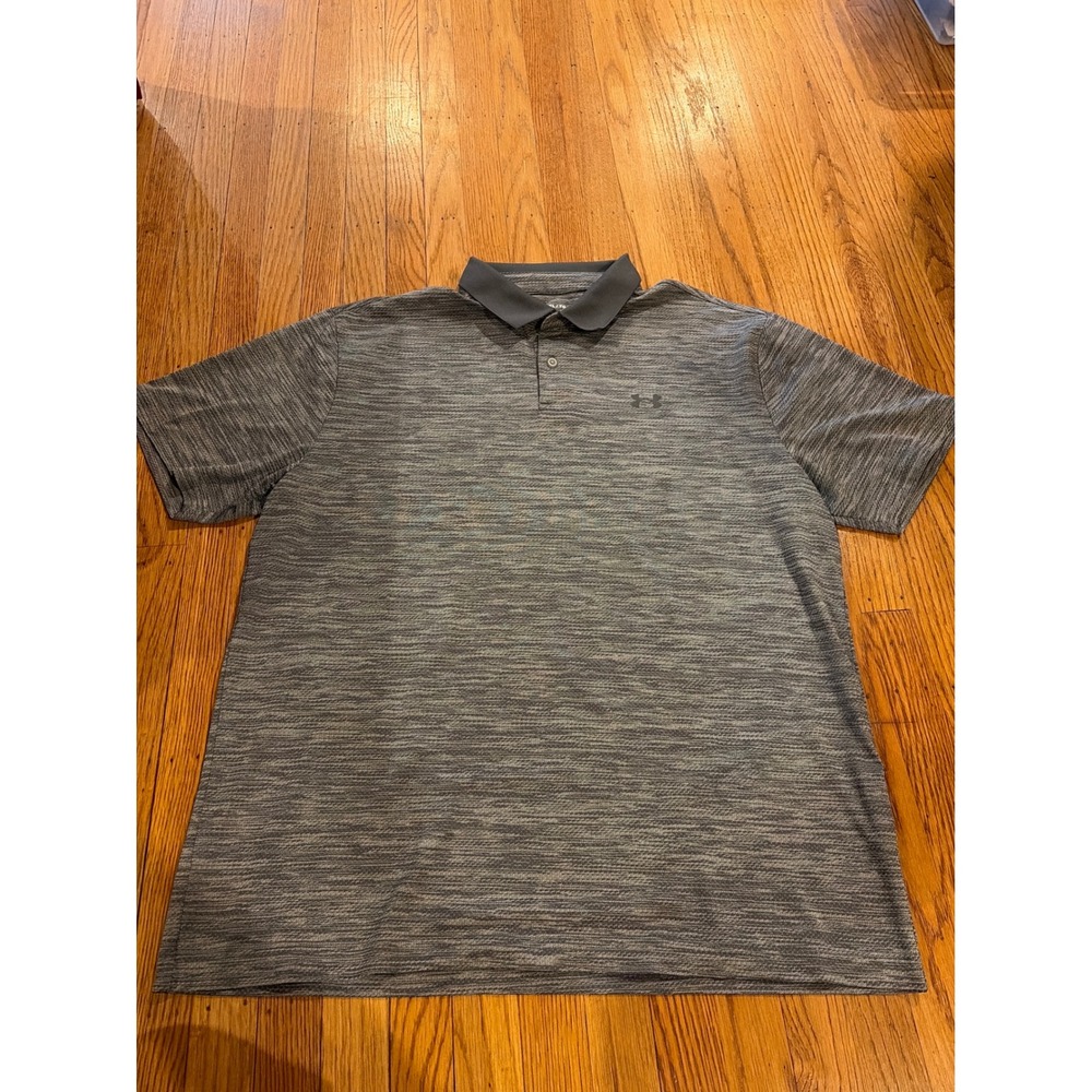 Under Armour Mens Performance Polo Shirt XL Gray Heather Short Sleeve Athletic